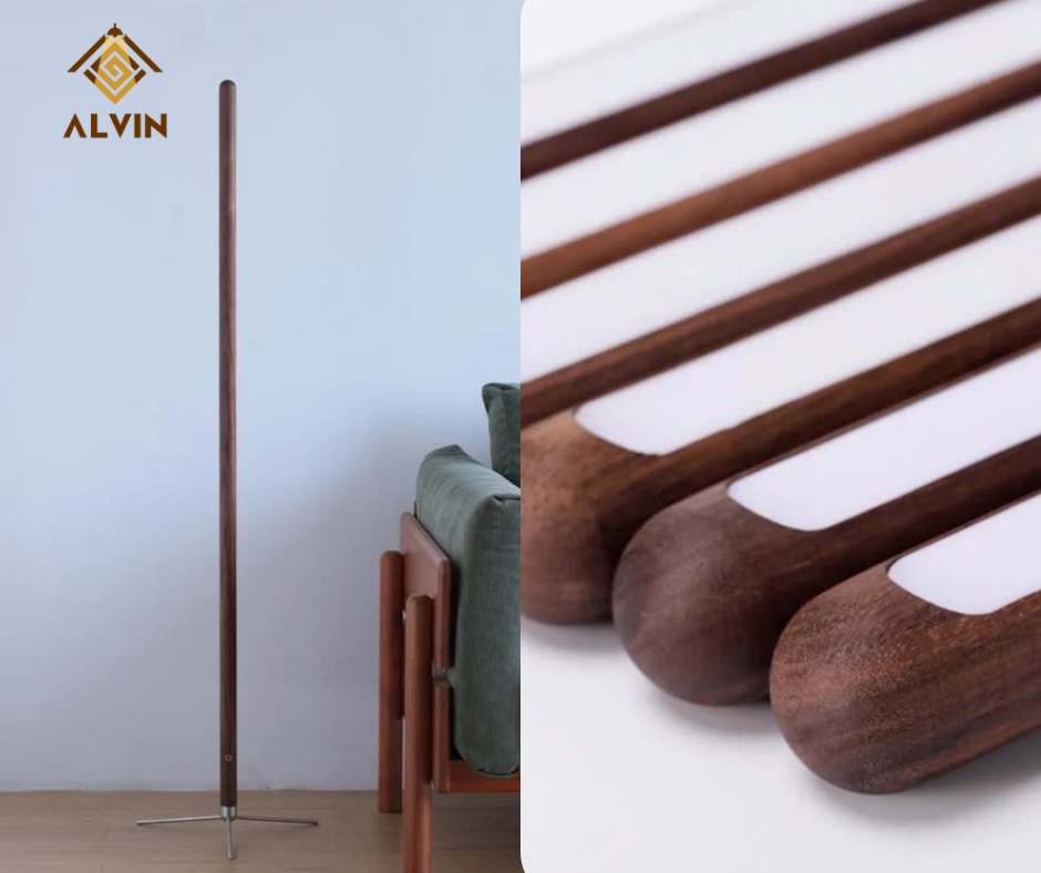 Ảnh minh họa đèn cây thân gỗ ALVIN