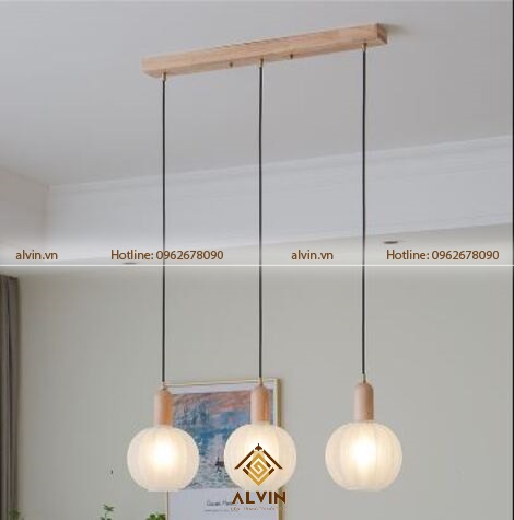 Đèn thả trần thủy tinh phong cách retro Nhật Bản