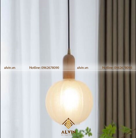 Đèn thả trần thủy tinh phong cách retro Nhật Bản