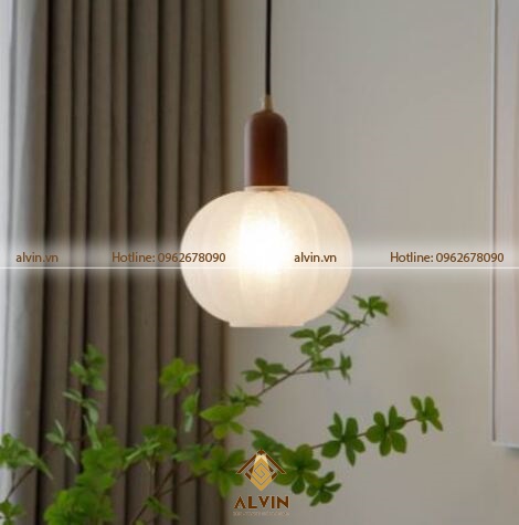 Đèn thả trần thủy tinh phong cách retro Nhật Bản