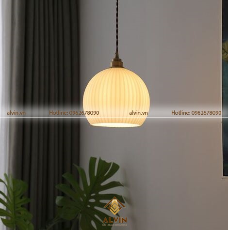 Đèn thả trần bằng sứ phong cách Nhật Bản