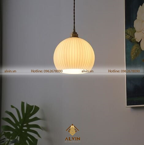 Đèn thả trần bằng sứ phong cách Nhật Bản