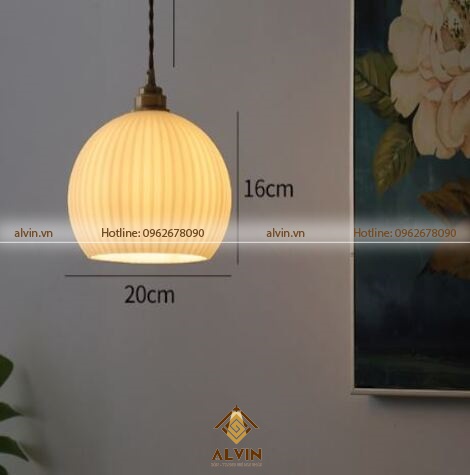Đèn thả trần bằng sứ phong cách Nhật Bản